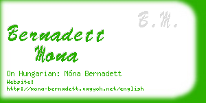 bernadett mona business card